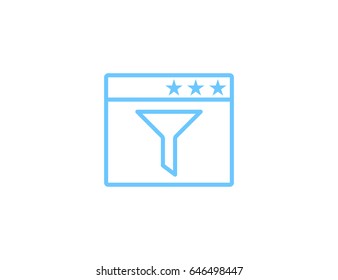 Flat vector web marketing funnel symbol