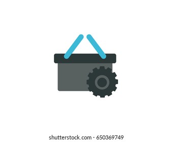Flat vector web shopping cart settings