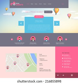 Flat vector website template