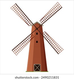 flat vector windmill structure vector.