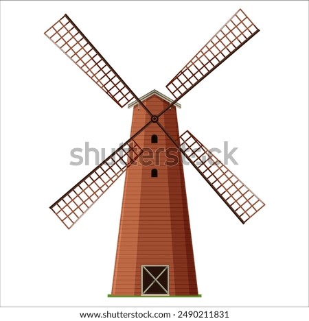 flat vector windmill structure vector.