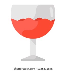 
Vector plano de vidrio de vino, bebida de celebración