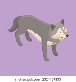 flat vector wolf animal 
