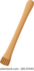 Flat Vector Wooden Coffee Stirrer Illustration