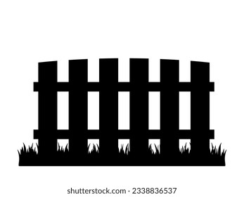 Flat vector wooden fence shape. Black vector fence symbol icon.