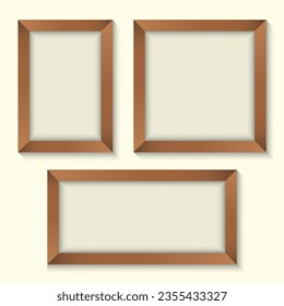 Flat Vector Wooden Frames Collection
