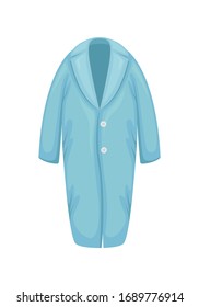 Flat vector woolen women's coat oversize. Women's clothing.