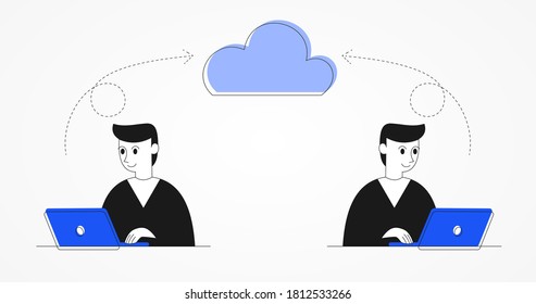 flat vector work from home workplace concept and business smart working online connect anywhere concept