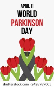ilustración de banner vertical del día de Parkinson
