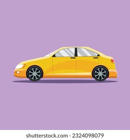 flat vector yellow car by seeyouproject