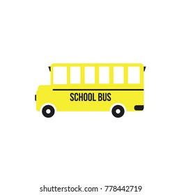 Flat vector yellow school bus