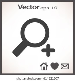 Flat Vector Zoom In Icon