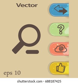 Icono de zoom de vectores planos