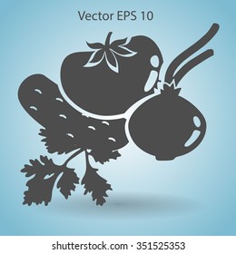 Flat vegetables icon