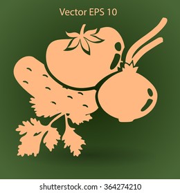 Flat vegetables icon