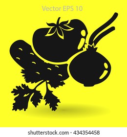 Flat vegetables icon
