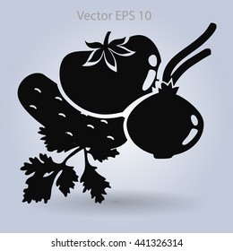 Flat vegetables icon