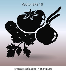 Flat vegetables icon