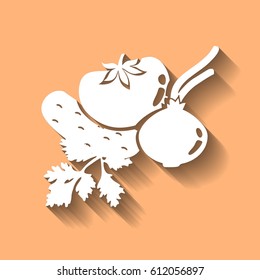 Flat vegetables icon