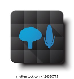 Flat Vegetables icon on black app button with drop shadow