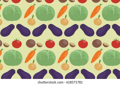 Flat vegetables pattern