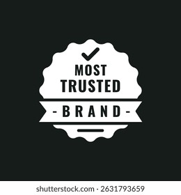 flat verified most trusted brand sticker design vector