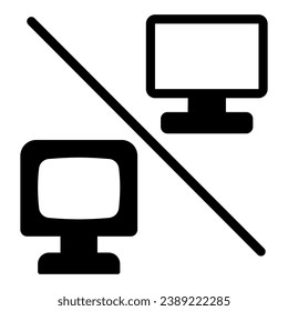 Flat versus convex monitor solid icon, monitors and TV concept, curved vs flat screen vector sign on white background, glyph style icon for mobile concept and web design. Vector graphics