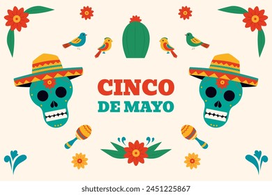 Flat vertical background for cinco de mayo celebration