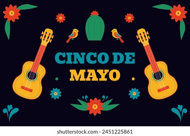 Flat vertical background template for cinco de mayo celebration