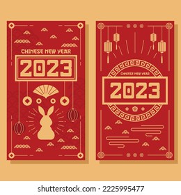 flat vertical banner chinese new year background