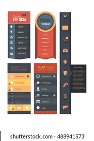 Flat Vertical Header Web Menu Design