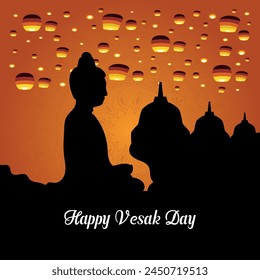 Flat vesak day illustration festival celebration and vesak day Banner