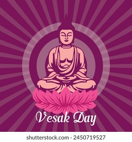 Flat vesak day illustration festival celebration and vesak day Banner
