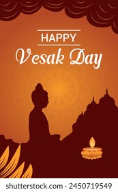 Flat vesak day illustration festival celebration and vesak day Banner