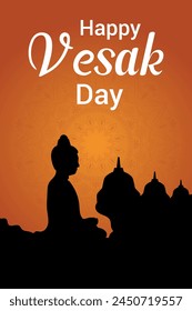 Flat vesak day illustration festival celebration and vesak day Banner