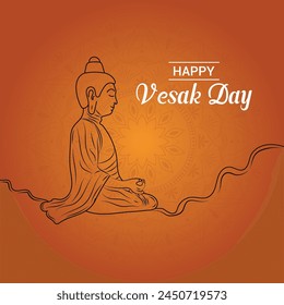 Flat vesak day illustration festival celebration and vesak day Banner