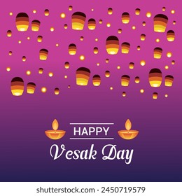 Flat vesak day illustration festival celebration and vesak day Banner