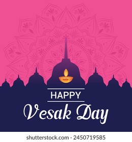 Flat vesak day illustration festival celebration and vesak day Banner