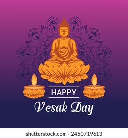 Flat vesak day illustration festival celebration and vesak day Banner