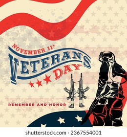 Flat veteran's day illustration Template