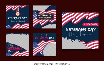 Flat Veterans Day Social Media Post