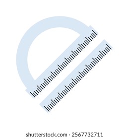 Flat and vibrant protractor design illustration, ideal for school and stationery concepts. Suitable for educational materials and geometry-related visuals.