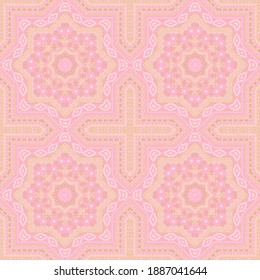 Flat victorian majolica tile seamless pattern. Ethnic structure vector elements. Coverlet print design. Classic spanish mayolica tilework perpetual pattern. Interior decor template.