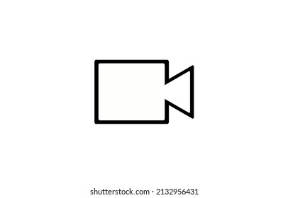 Flat video call icon on white background