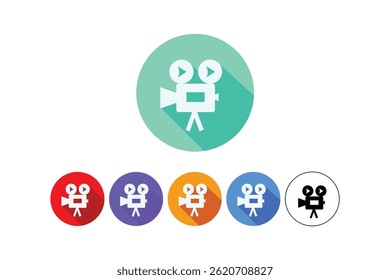 Flat Video Camera Icons Vector Set, video camera icon vector, flat video camera icons