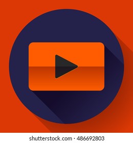 flat video play player icon botton bar