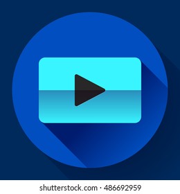 flat video play player icon botton bar
