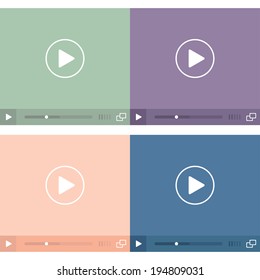 Flat video player interface. Vector illustration
