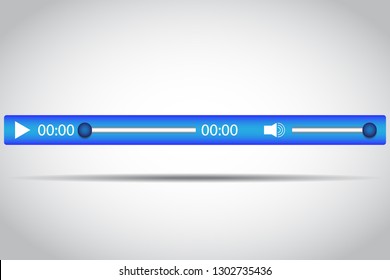 Flat video player interface for web and mobile apps. Vector illustration. EPS10