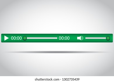 Flat video player interface for web and mobile apps. Vector illustration. EPS10